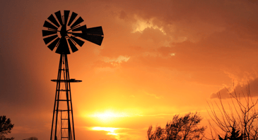 weathervane at sunset
