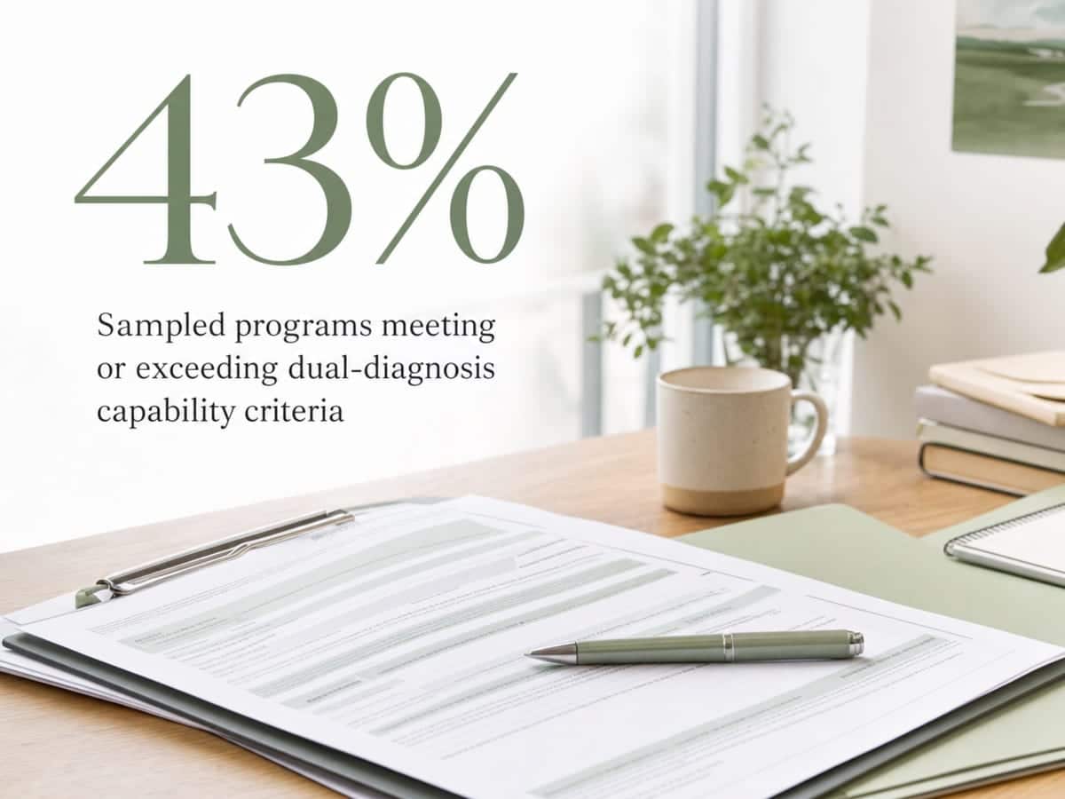 Infographic showing Sampled programs meeting or exceeding dual-diagnosis capability criteria