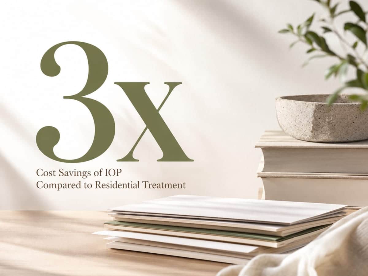 Infographic showing Cost Savings of IOP Compared to Residential Treatment