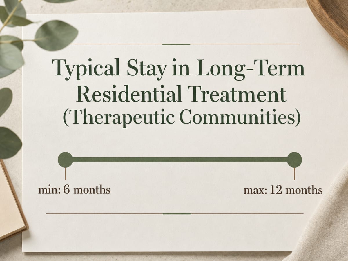 Chart showing Typical Stay in Long-Term Residential Treatment (Therapeutic Communities)