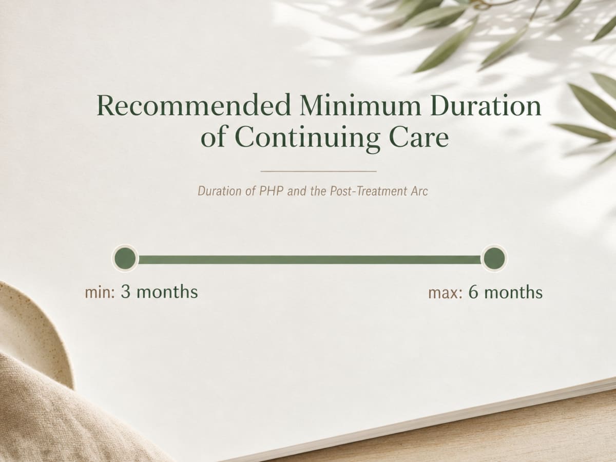 Chart showing Recommended Minimum Duration of Continuing Care