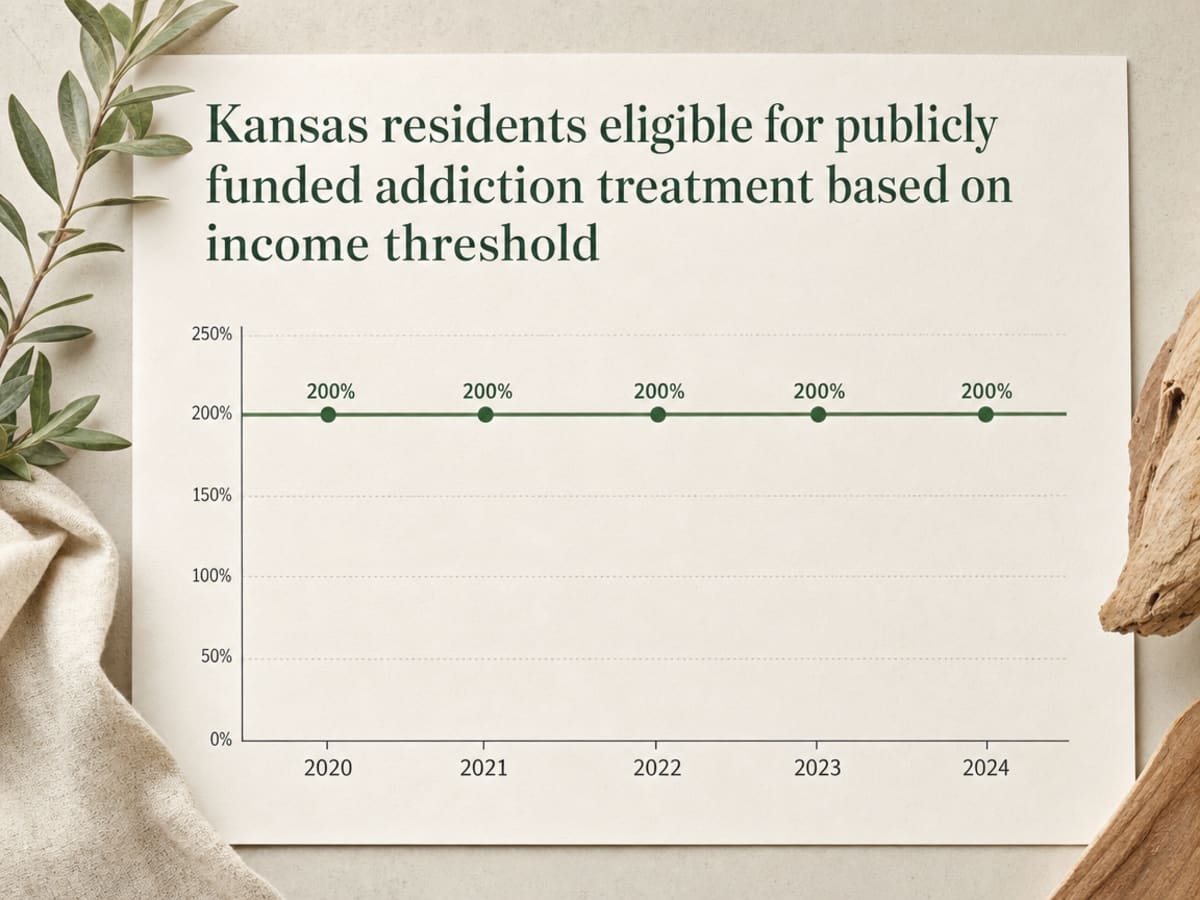 Chart showing Kansas residents eligible for publicly funded addiction treatment based on income threshold