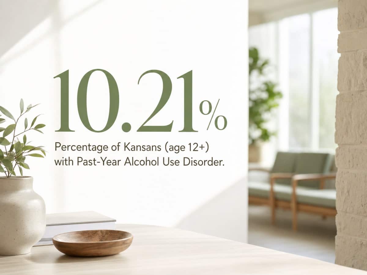 Infographic showing Percentage of Kansans (age 12+) with Past-Year Alcohol Use Disorder