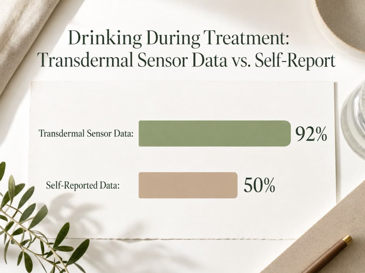 Chart showing Drinking During Treatment: Transdermal Sensor Data vs. Self-Report