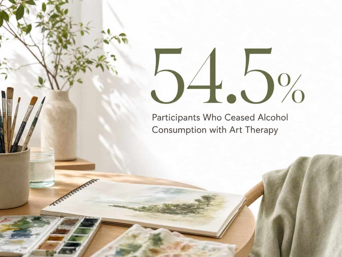 Infographic showing Participants Who Ceased Alcohol Consumption with Art Therapy