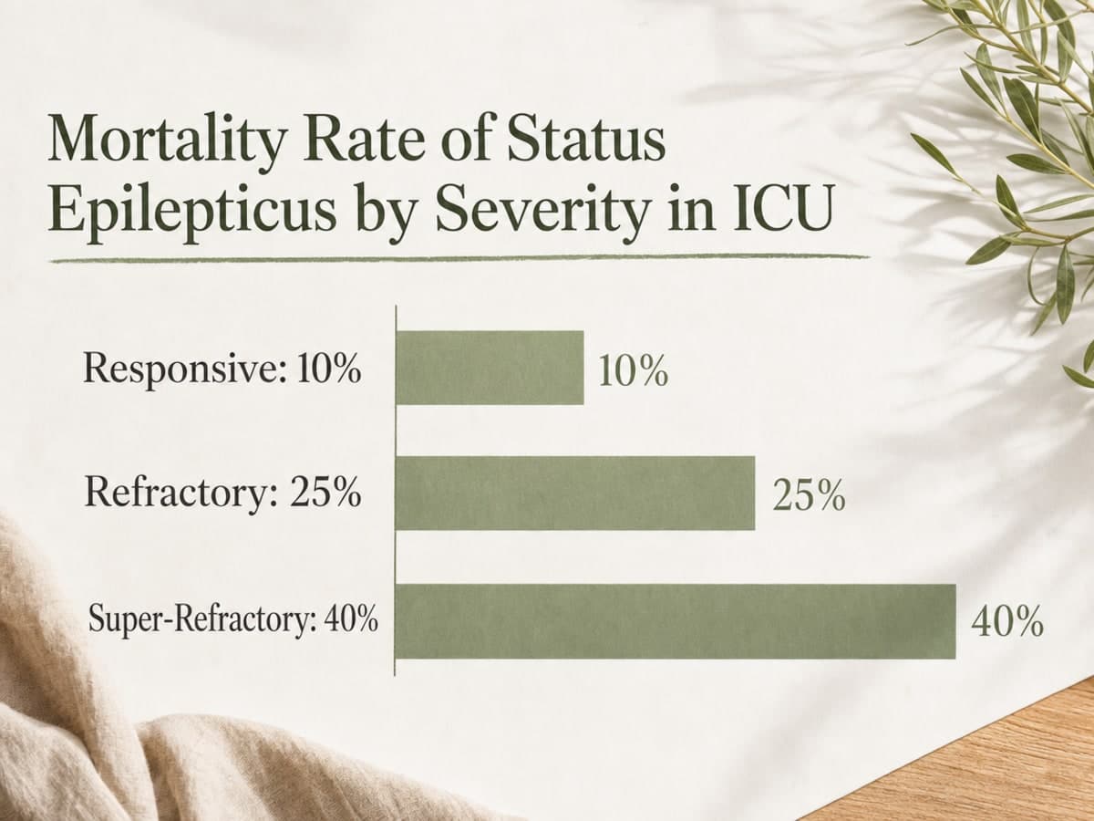 Chart showing Mortality Rate of Status Epilepticus by Severity in ICU