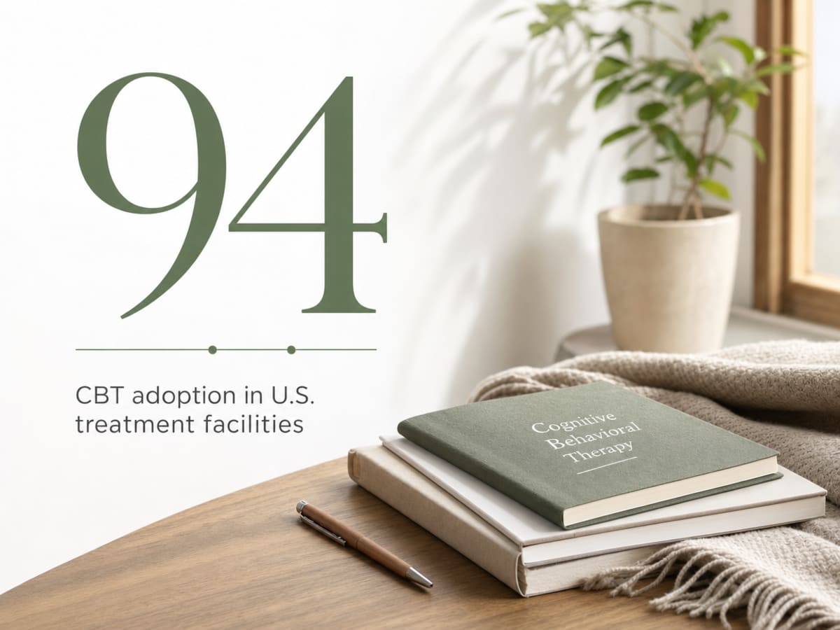 Infographic showing CBT adoption in U.S. treatment facilities
