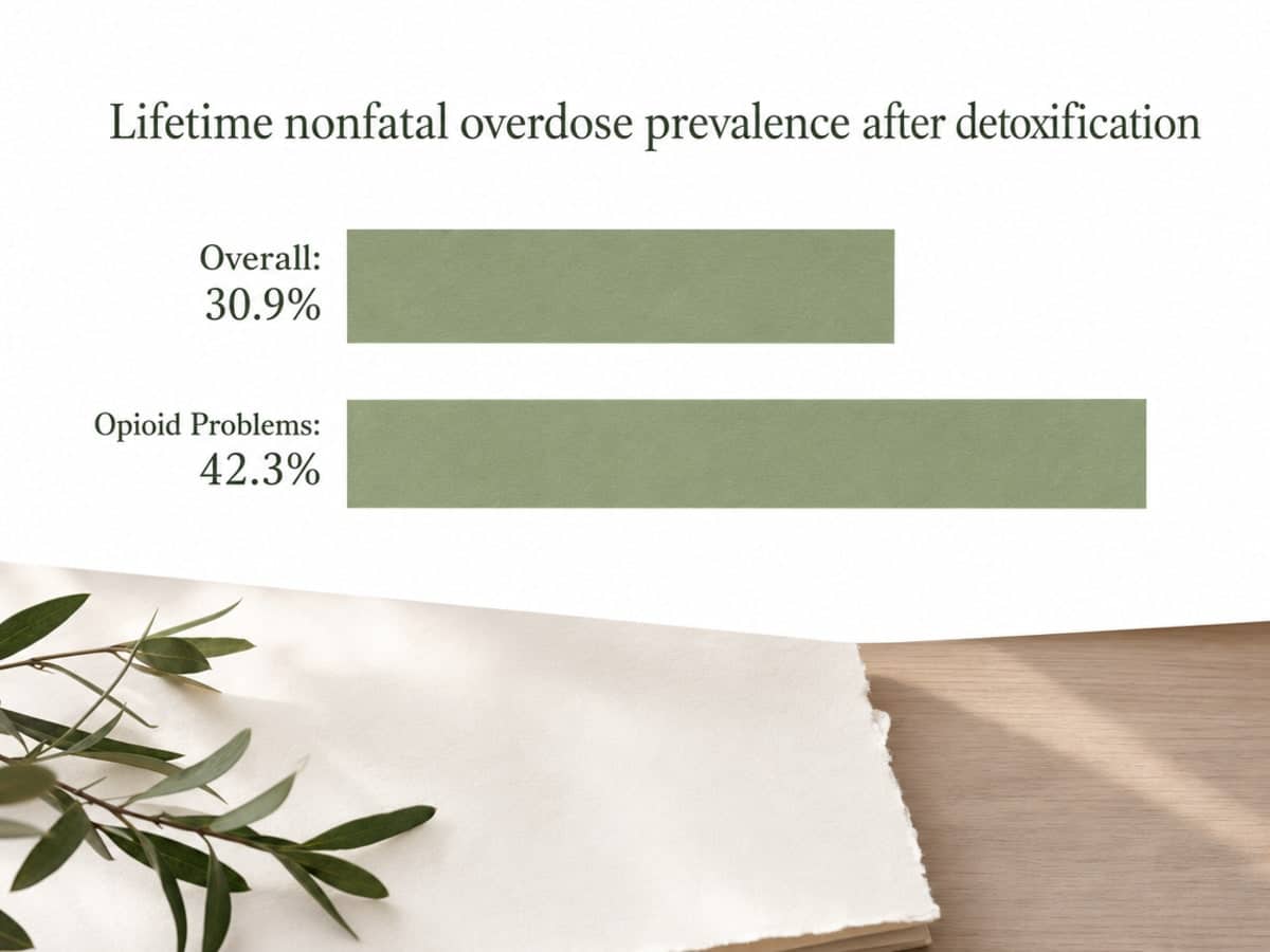 Chart showing Lifetime nonfatal overdose prevalence after detoxification