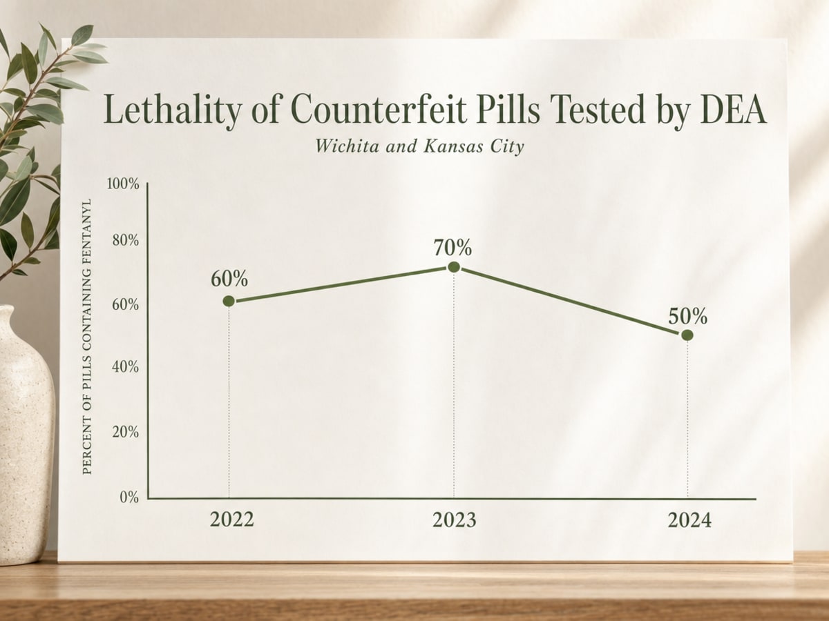 Chart showing Lethality of Counterfeit Pills Tested by DEA