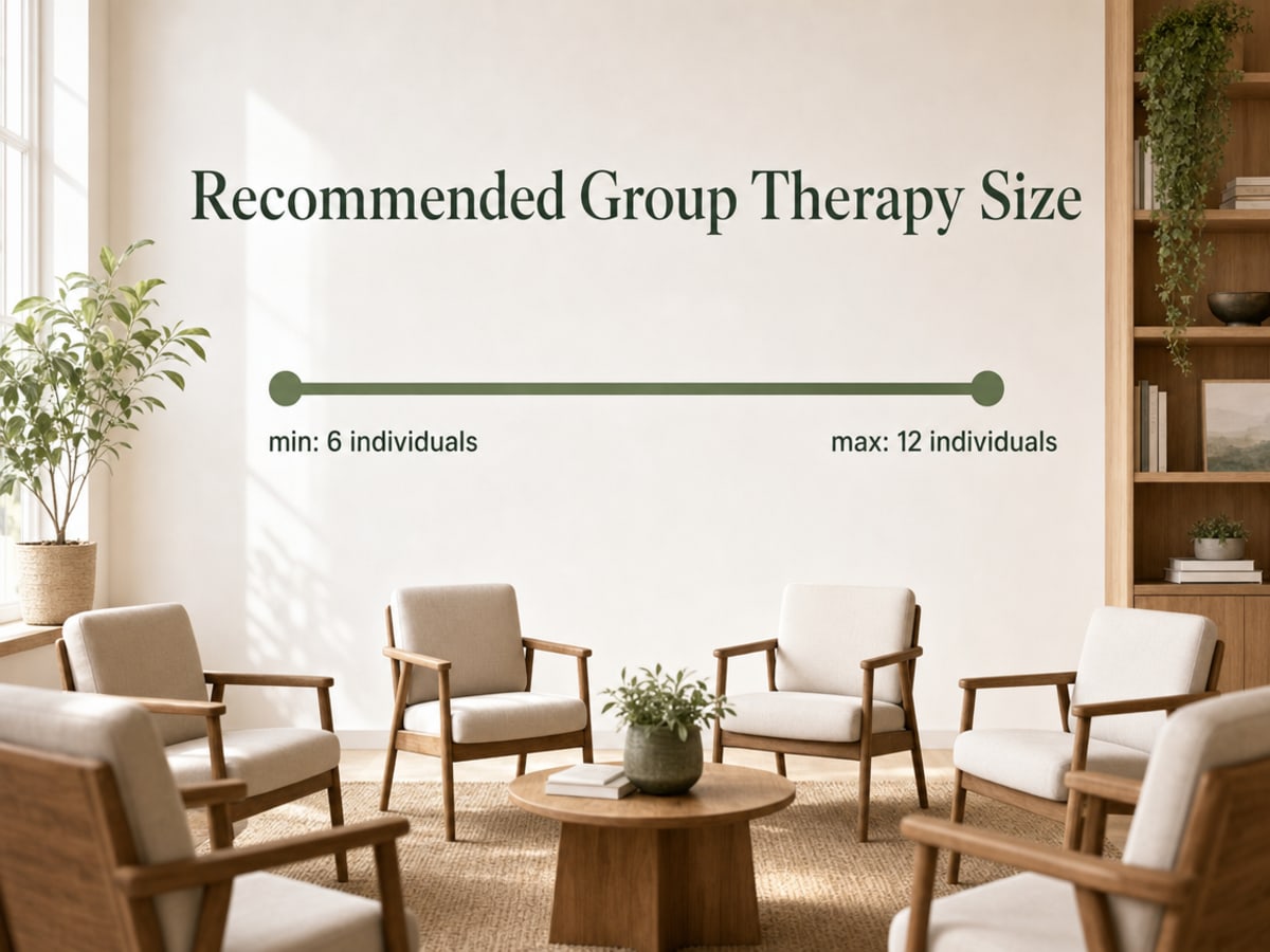Chart showing Recommended Group Therapy Size