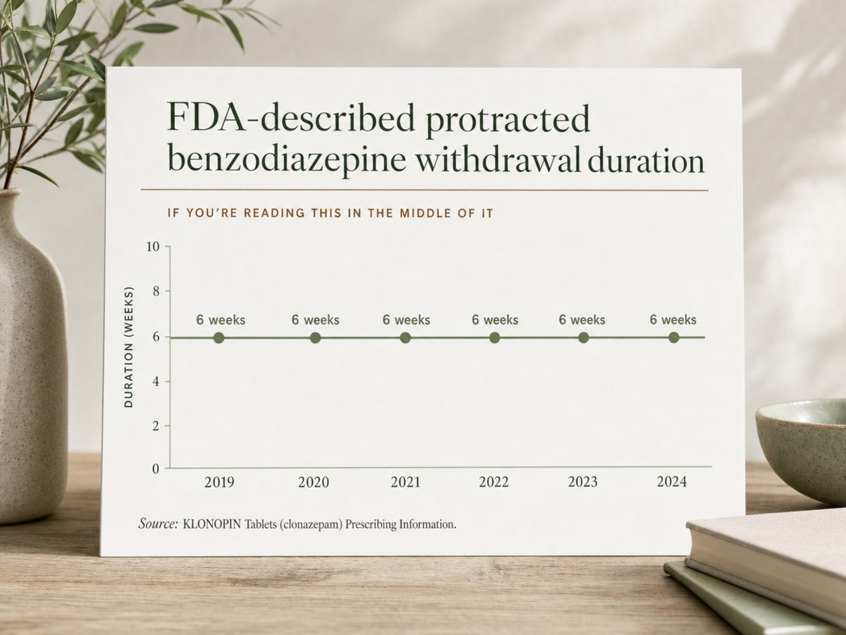 Chart showing FDA-described protracted benzodiazepine withdrawal duration