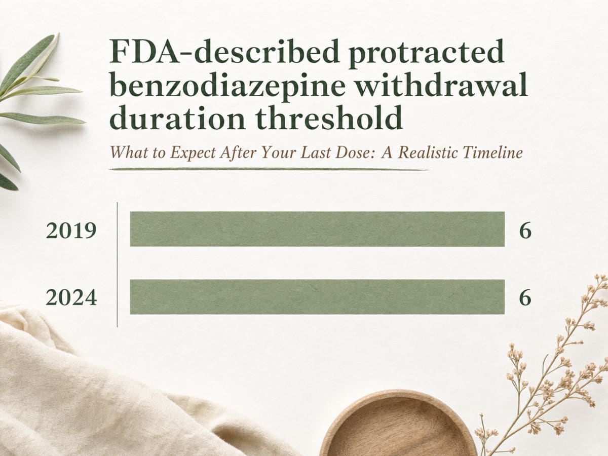 Chart showing FDA-described protracted benzodiazepine withdrawal duration threshold