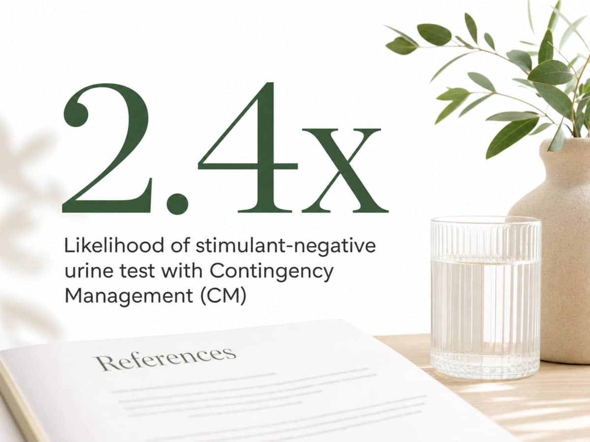 Infographic showing Likelihood of stimulant-negative urine test with Contingency Management (CM)