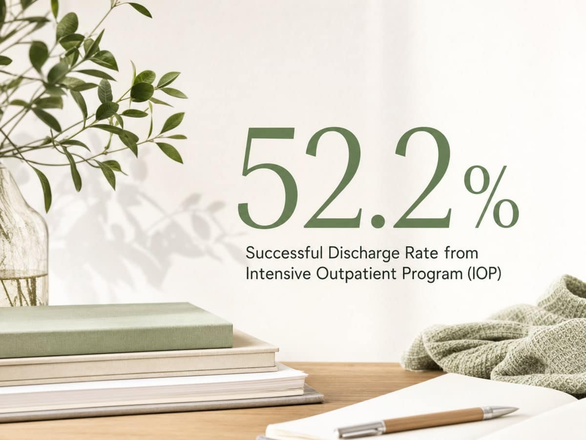 Infographic showing Successful Discharge Rate from Intensive Outpatient Program (IOP)