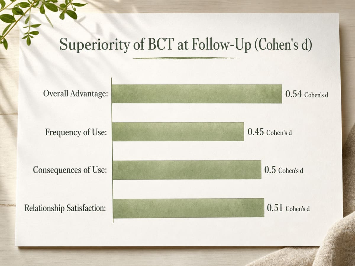 Chart showing Superiority of BCT at Follow-Up (Cohen's d)