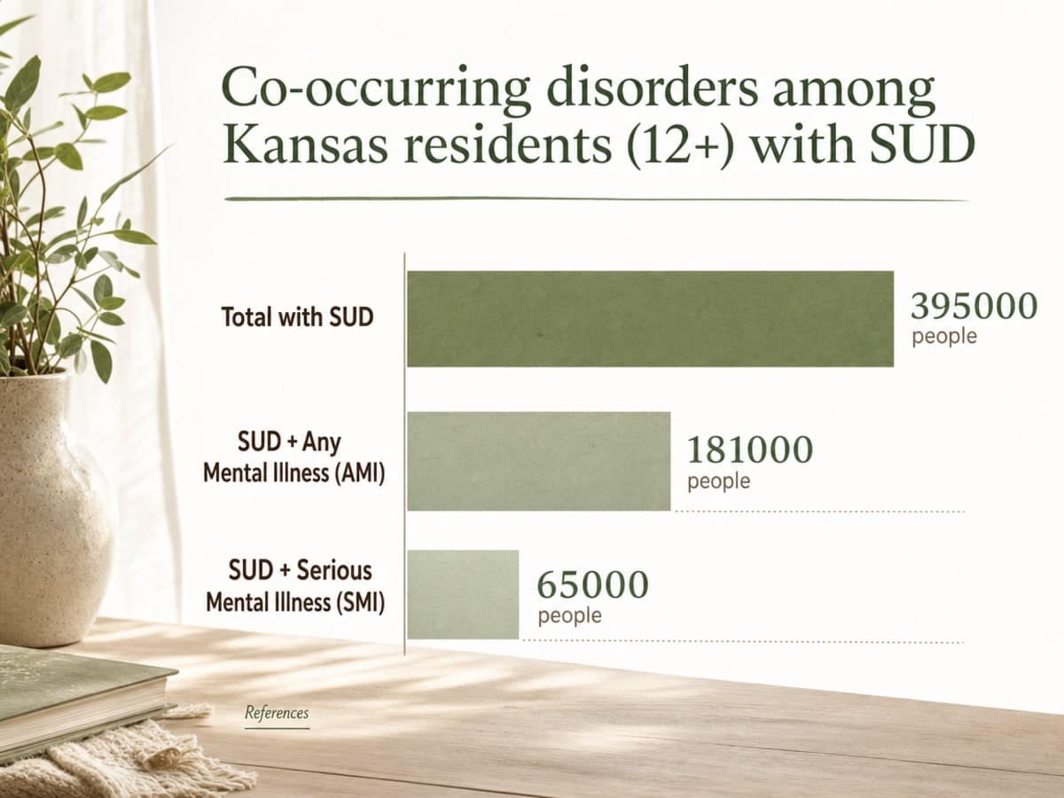 Chart showing Co-occurring disorders among Kansas residents (12+) with SUD