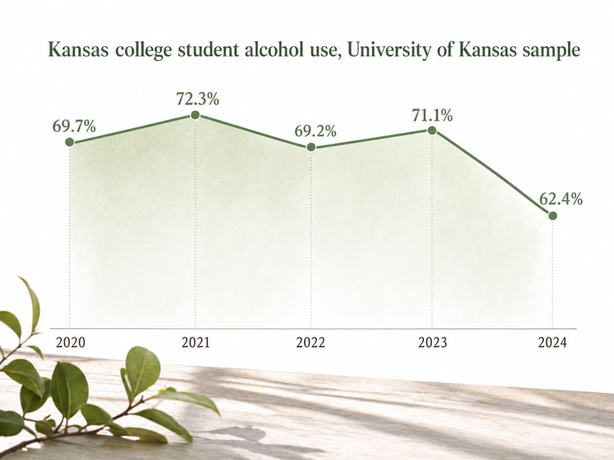 Chart showing Kansas college student alcohol use, University of Kansas sample