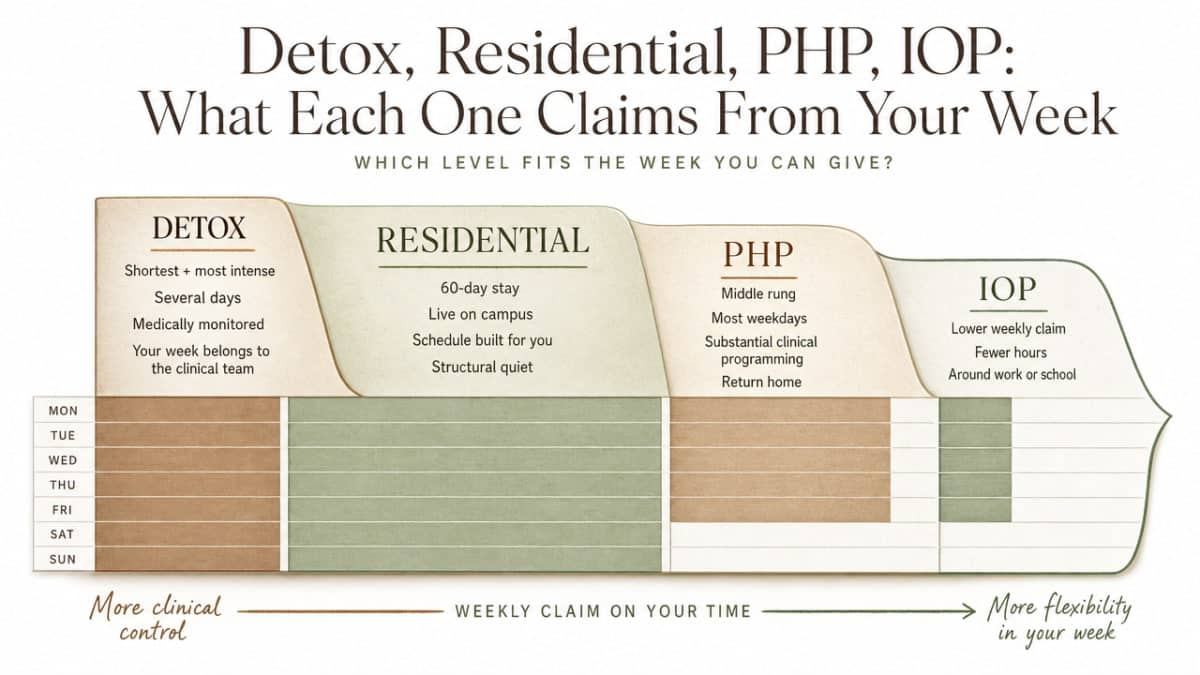Visualize the continuum-of-care sequencing described in the section, showing how each level of care claims different amounts of a working educator's week