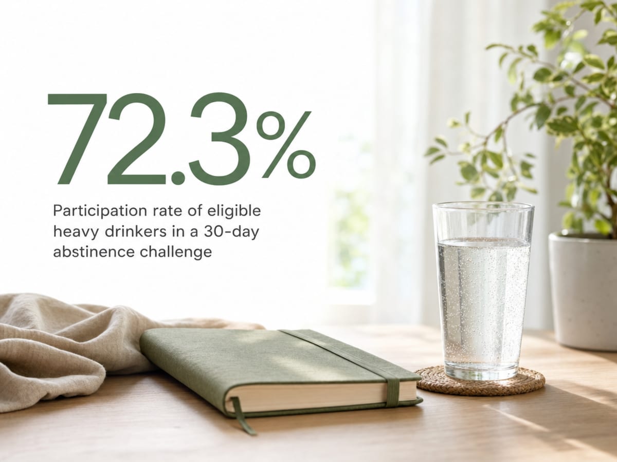 Infographic showing Participation rate of eligible heavy drinkers in a 30-day abstinence challenge