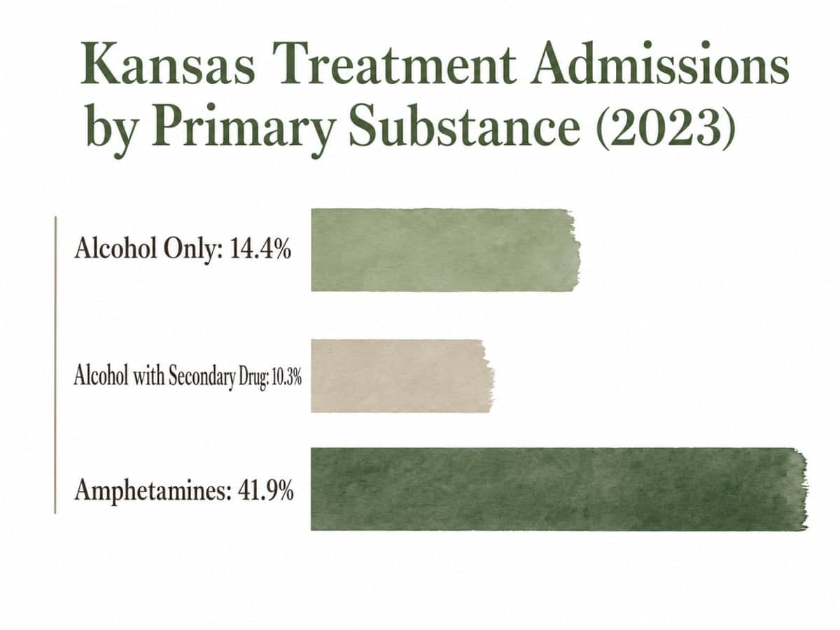 Chart showing Kansas Treatment Admissions by Primary Substance (2023)