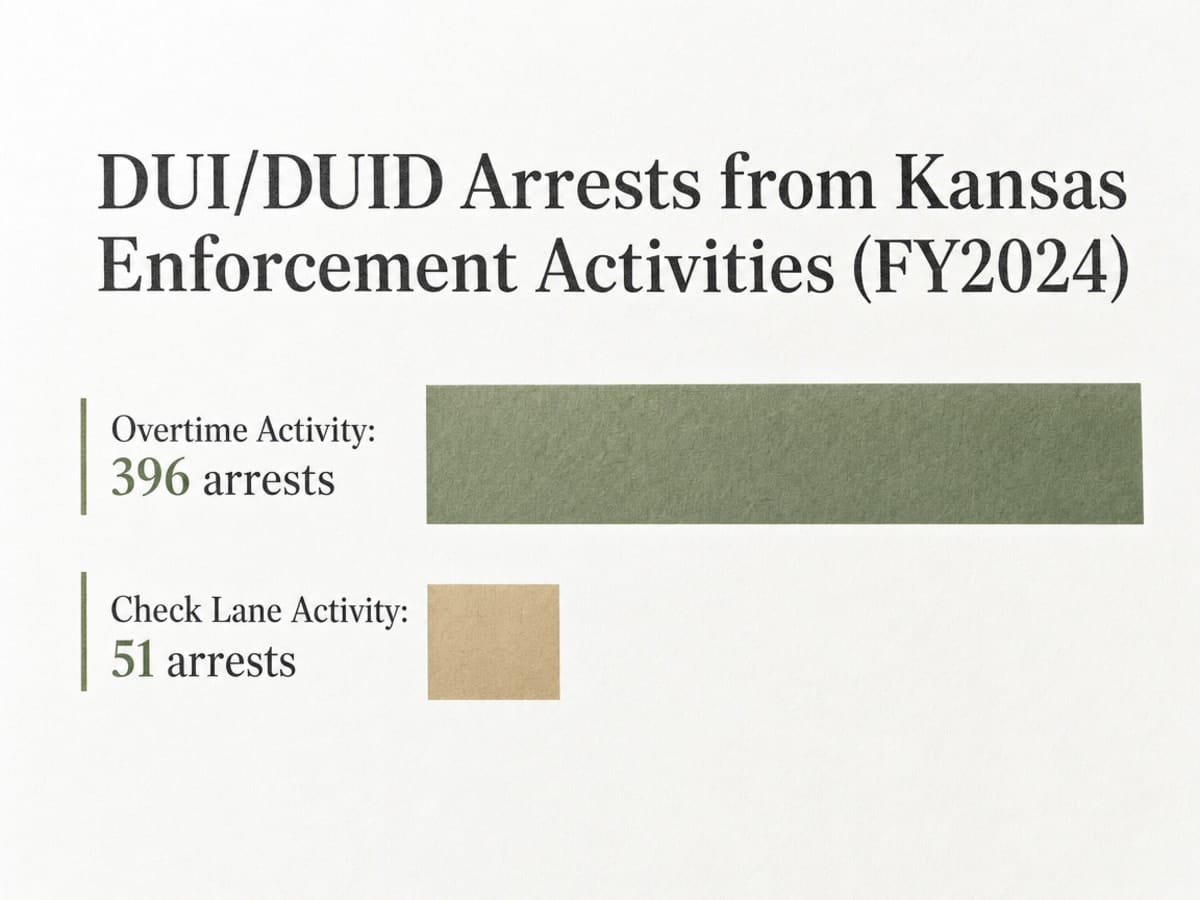 Chart showing DUI/DUID Arrests from Kansas Enforcement Activities (FY2024)