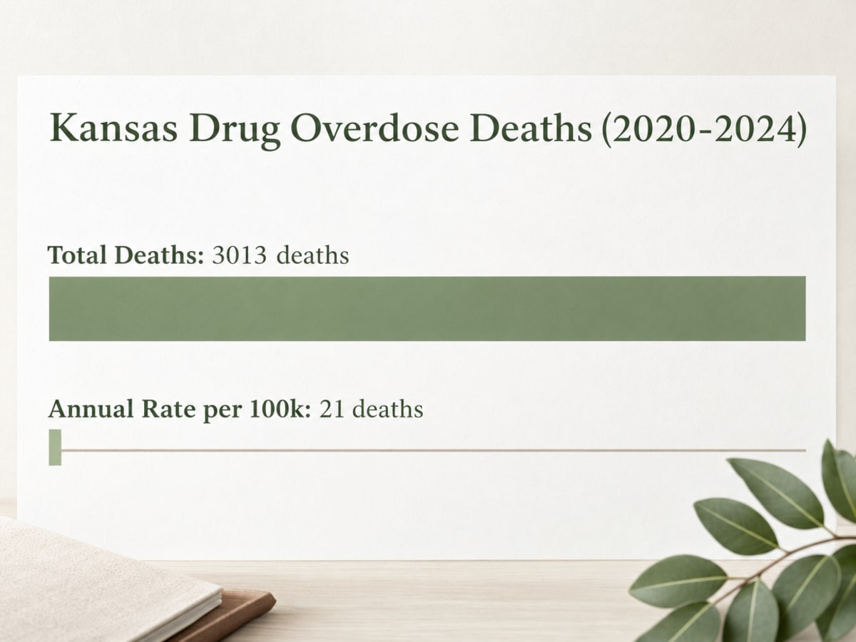 Chart showing Kansas Drug Overdose Deaths (2020-2024)