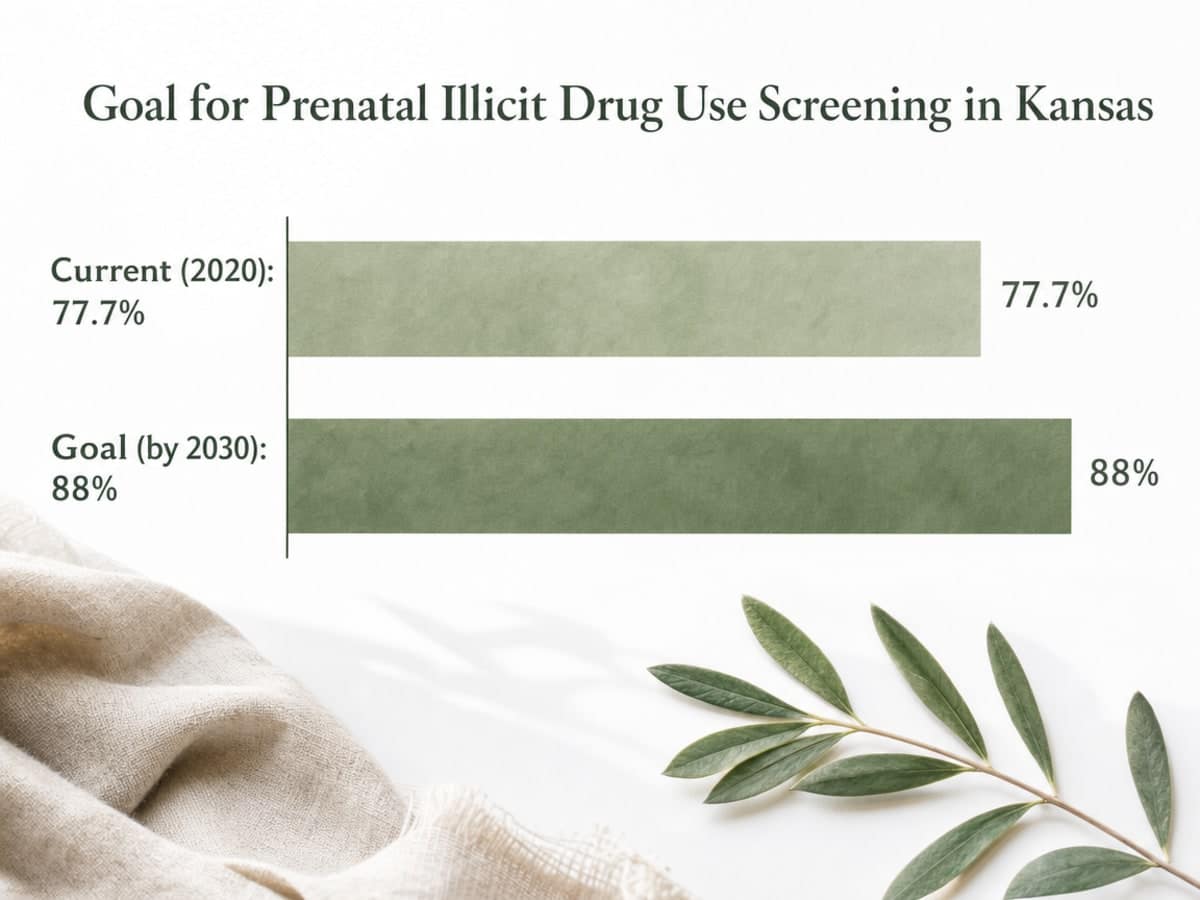 Chart showing Goal for Prenatal Illicit Drug Use Screening in Kansas