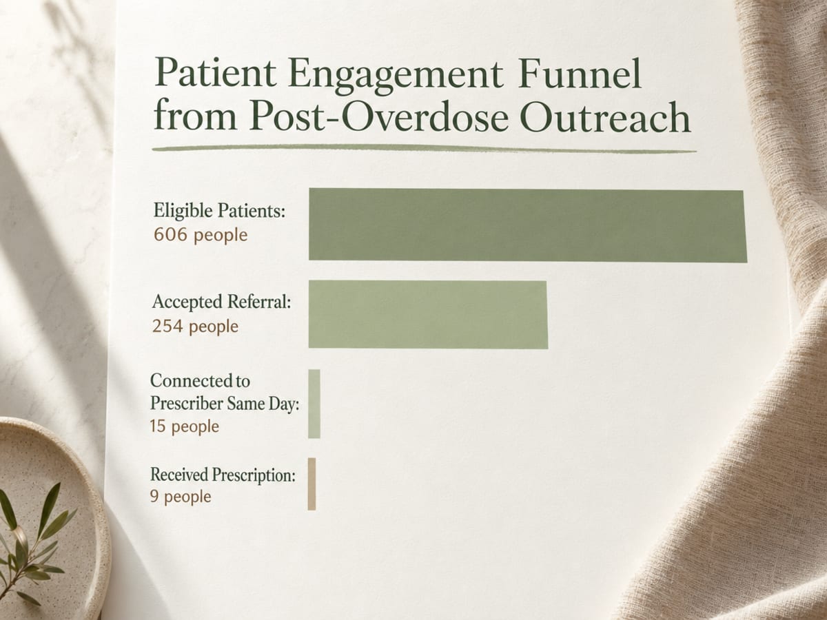 Chart showing Patient Engagement Funnel from Post-Overdose Outreach